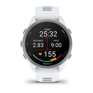 Reloj inteligente GARMIN Forerunner 170, GPS, Whitestone/Cloud Blue con pantalla AMOLED y métricas avanzadas para corredores