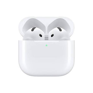 Airpods Apple 4 in charging case providing high-quality sound with H2 chip and USB-C charging for up to 30 hours playback.