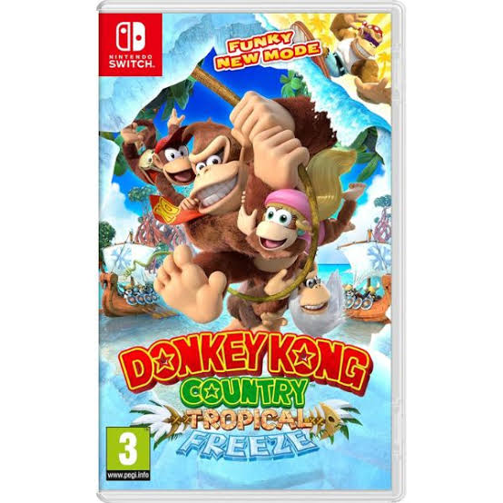 JUEGO DONKEY KONG COUNTRY TROPICAL FREEZE Nintendo Switch cover featuring Donkey Kong and friends.