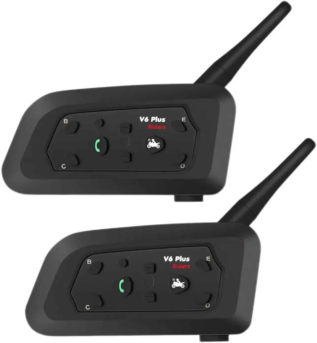 Intercomunicador Para Motocicleta Pack 2 Unidades Largo Alcance - V6 Plus Riders intercomunicadores Bluetooth 5.1 negro