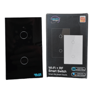 Interruptor Doble Smart Wifi Touch Negro 85- 240V Apagadores Inteligentes Costa Rica