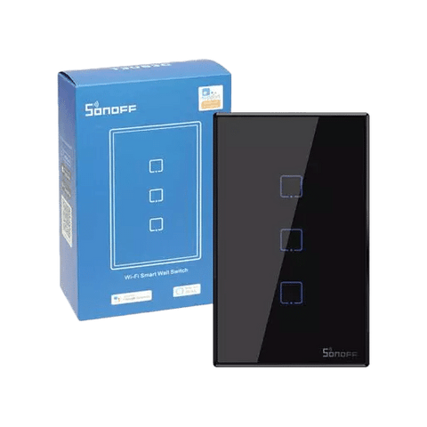 Interruptor Inteligente Wi-Fi Rf Tx 3 Botones Negro Apagadores Inteligentes Costa Rica