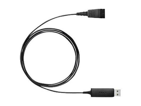 CABLE JABRA LINK 230 USB-A TO QD for Jabra desk phone headsets with softphone compatibility.