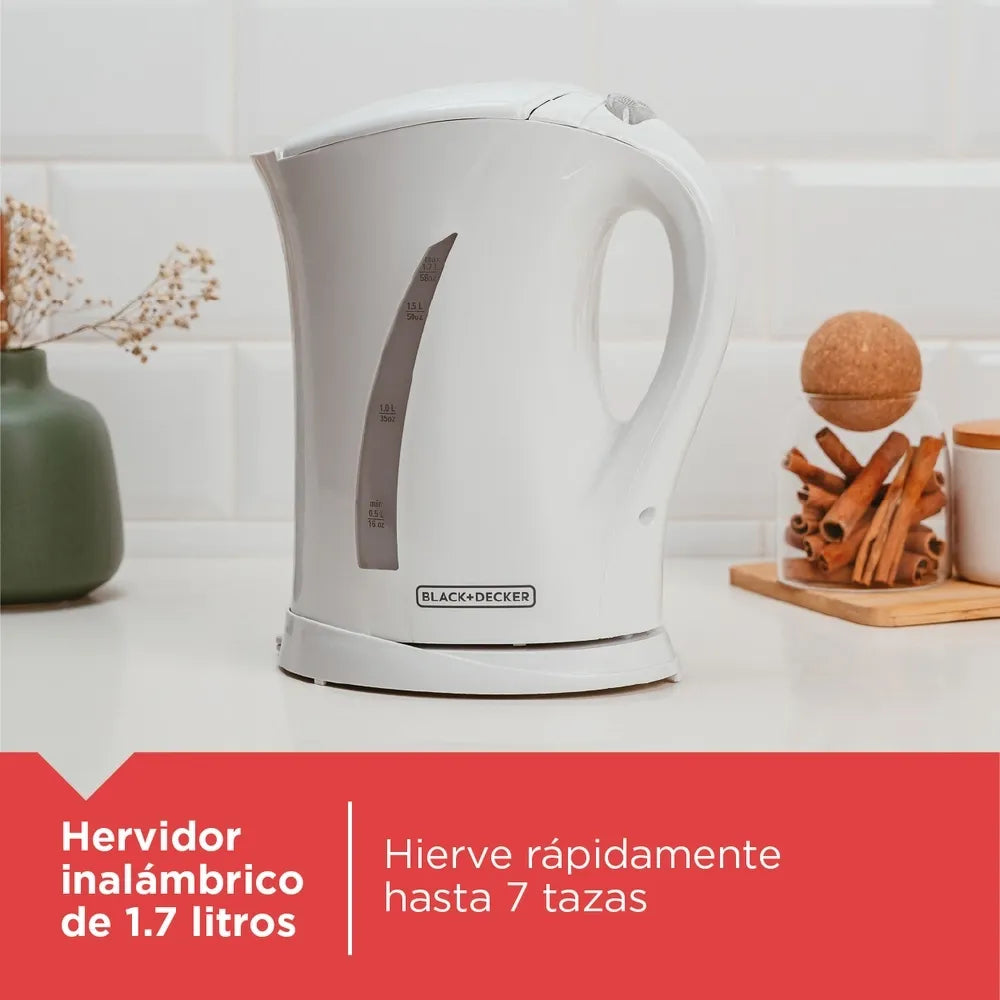 Hervidor de Agua Black+Decker JKCBD7876W 1.7 Litros 1500W Blanco con Base