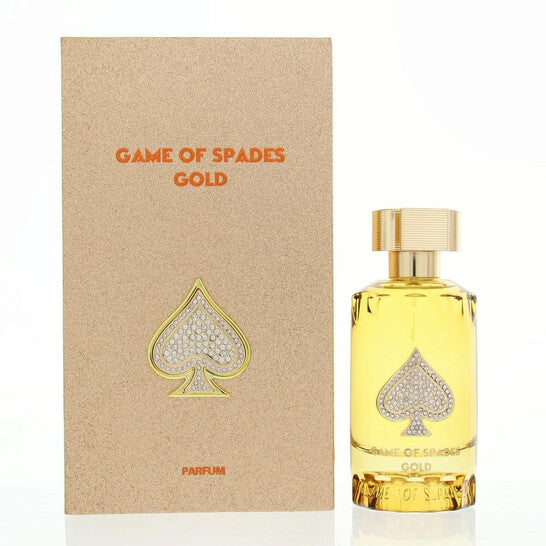 JO MILANO GAME OF SPADES GOLD PARFUM 100ML bottle and packaging shown