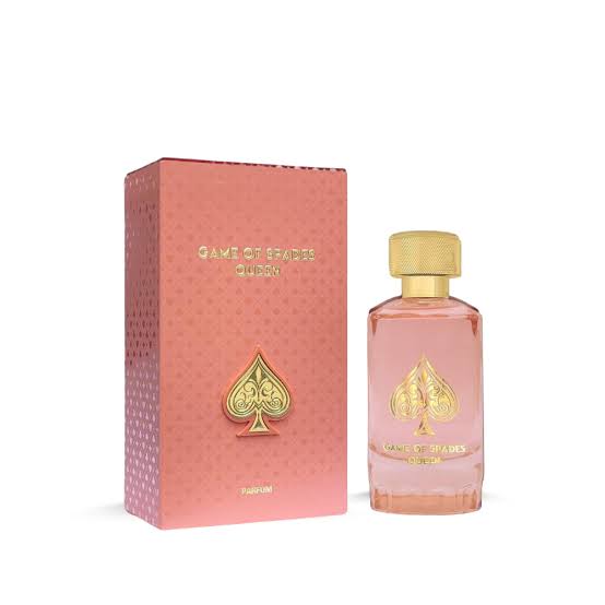 JO MILANO GAME OF SPADES QUEEN perfume bottle and box with gold accents