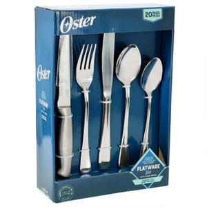 Juego de cubiertos OSTER silvlermist acero inoxidable 20 con cuchillo de carnes Costa Rica