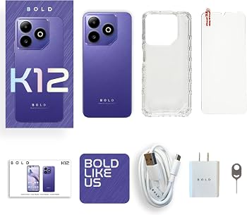 Celular BLU Bold K12 4GB RAM 128GB Purple – Pantalla 6.8” 120Hz Android 15