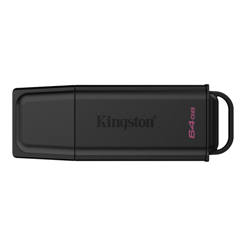 Kingston memoria exodia negra 64GB USB 3.2 - DTXG2/64GB USB drive with protective cap and keyring loop for portable storage.