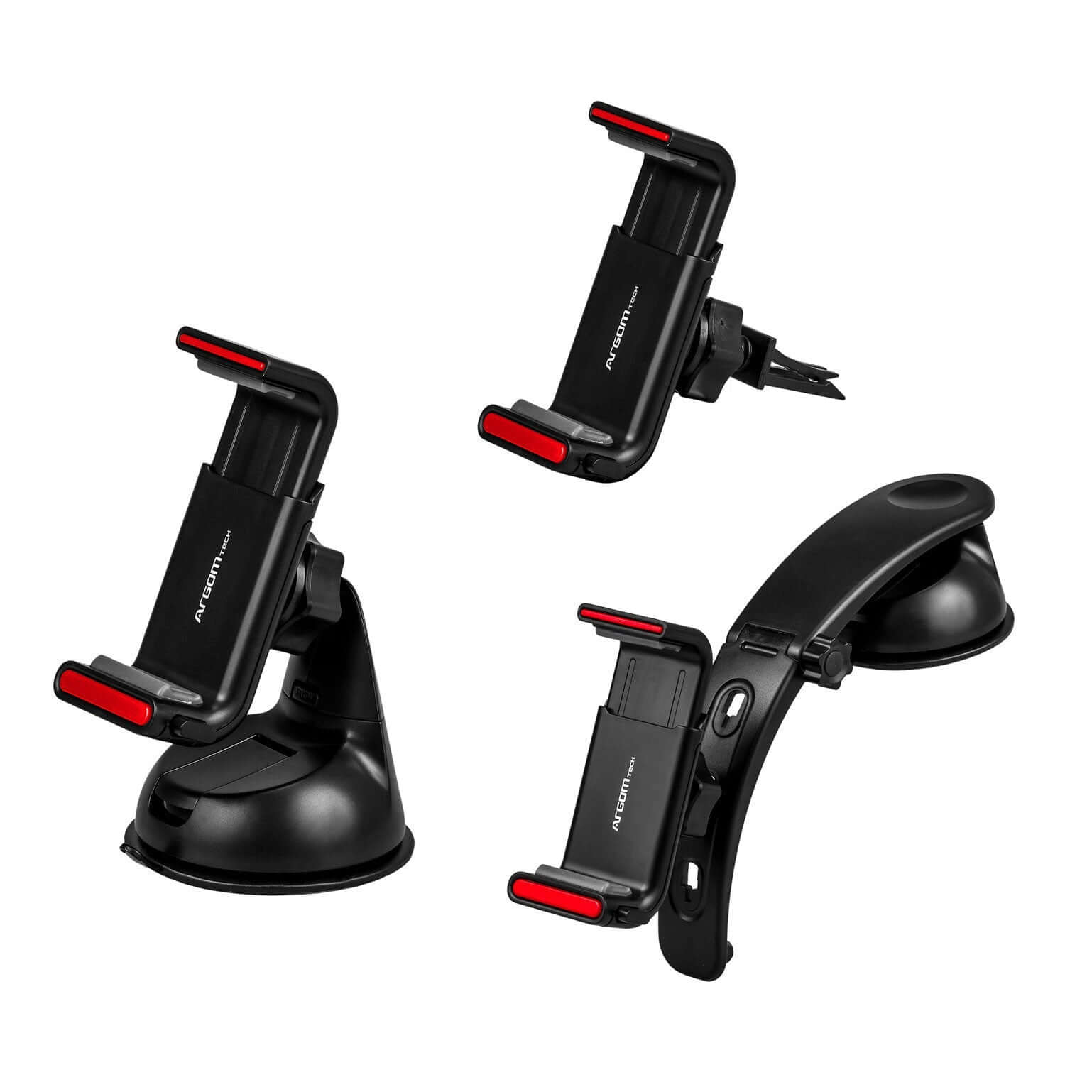 KIT DE MONTAJE PARA COCHE PARA TELÉFONOS MÓVILES 3 EN 1 con soportes ajustables y acolchados