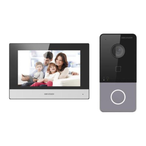 KIT VIDEOPORTERO IP HIKVISION DS-KIS603-P(D) CON PANTALLA TÁCTIL DE 7", CÁMARA 2MP Y WI-FI