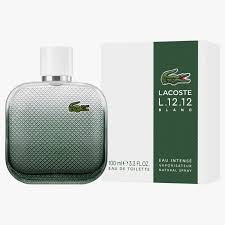 LACOSTE EAU DE BLANC INTENSE EDP 100ML bottle and packaging on display