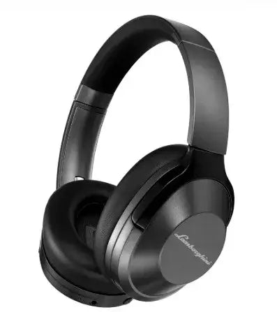 Auriculares gaming Lamborghini Huracán negros, diseño elegante y moderno, ideales para jugadores.