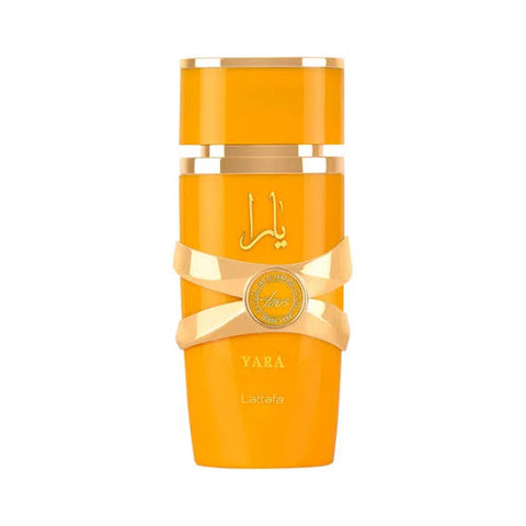 LATAFFA YARA TOUS AMARILLO perfume bottle in yellow with gold accents