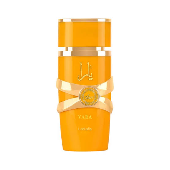 LATAFFA YARA TOUS AMARILLO perfume bottle in yellow with gold accents