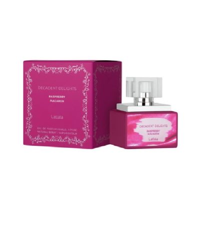 LATTAFA RASPBERRY MACARON EDP 50ML perfume bottle and packaging