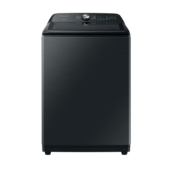 Lavadora Carga Superior 28 kg Inverter, AI Control, SmartThings, Negra - diseño moderno negro, panel digital y tapa superior