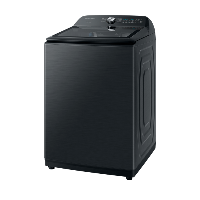 Lavadora Carga Superior 28 kg Inverter, AI Control, SmartThings, Negra - lavadora Samsung negra con tapa superior, control AI y diseño moderno