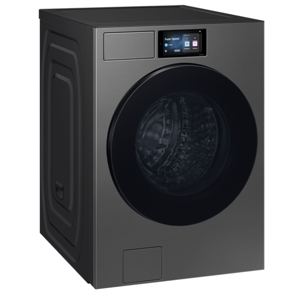 Lavadora Samsung 26 Kg Carga Frontal Touch Screen Negra WF90F26ADSAP en color negro con pantalla táctil LCD 7" y tambor frontal