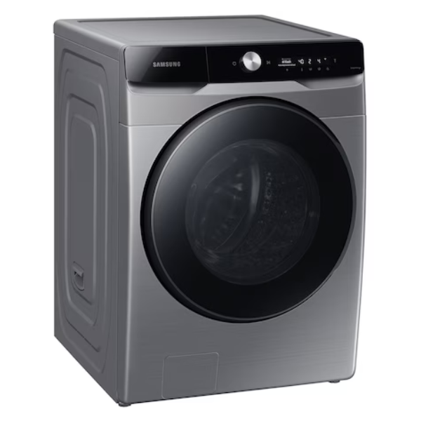 Lavadora Samsung 2 en 1 de 20Kg Lavado y 12kg Secado en color gris, frontal con panel digital y puerta circular — ideal para familias modernas