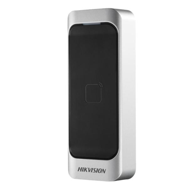 LECTOR DE TARJETAS HIKVISION DS-K1107AM(O-STD) (E) 13.56 MHZ RS-485 / WIEGAND / OSDP 302918662 - Lector Mifare 13.56MHz IP65, frontal plateado