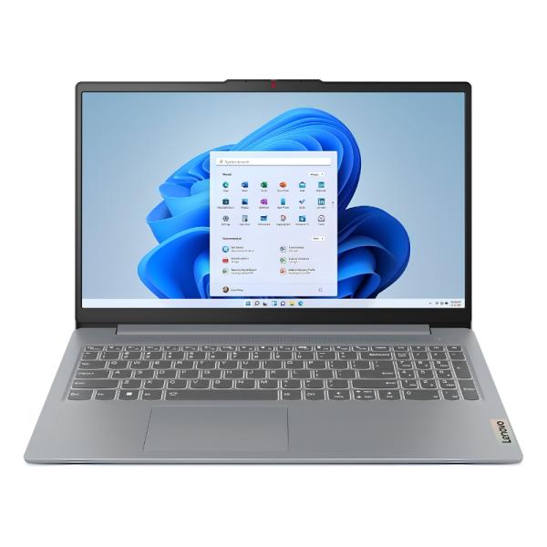 LAPTOP LENOVO IDEAPAD SLIM 3 15IAN8 15.6 PULG INTEL N100 4GB 128GB WINDOWS 11 HOME INGLES LEN-82XB00HVUS-G GRIS front view