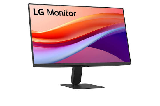 LG Monitor 24", IPS, FHD, 120 Hz - 24U411B displayed on a stand with vibrant colors