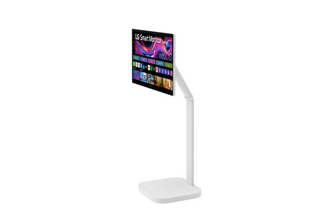 LG Monitor Inteligente Swing de 31.5 pulgadas 4K UHD IPS con Pantalla Táctil y Soporte Rodante. 32U889SA en posición vertical