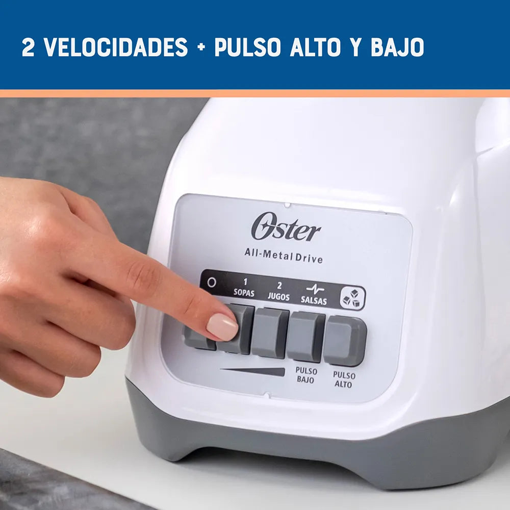 Licuadora Oster 2 Velocidades, Vaso Vidrio Boroclass - Motor 550W - Acople Metálico Resistente - Capacidad 1.5 Litros - Cuchilla Trituradora De Hielo Productos De Cocina > Licuadoras Costa Rica