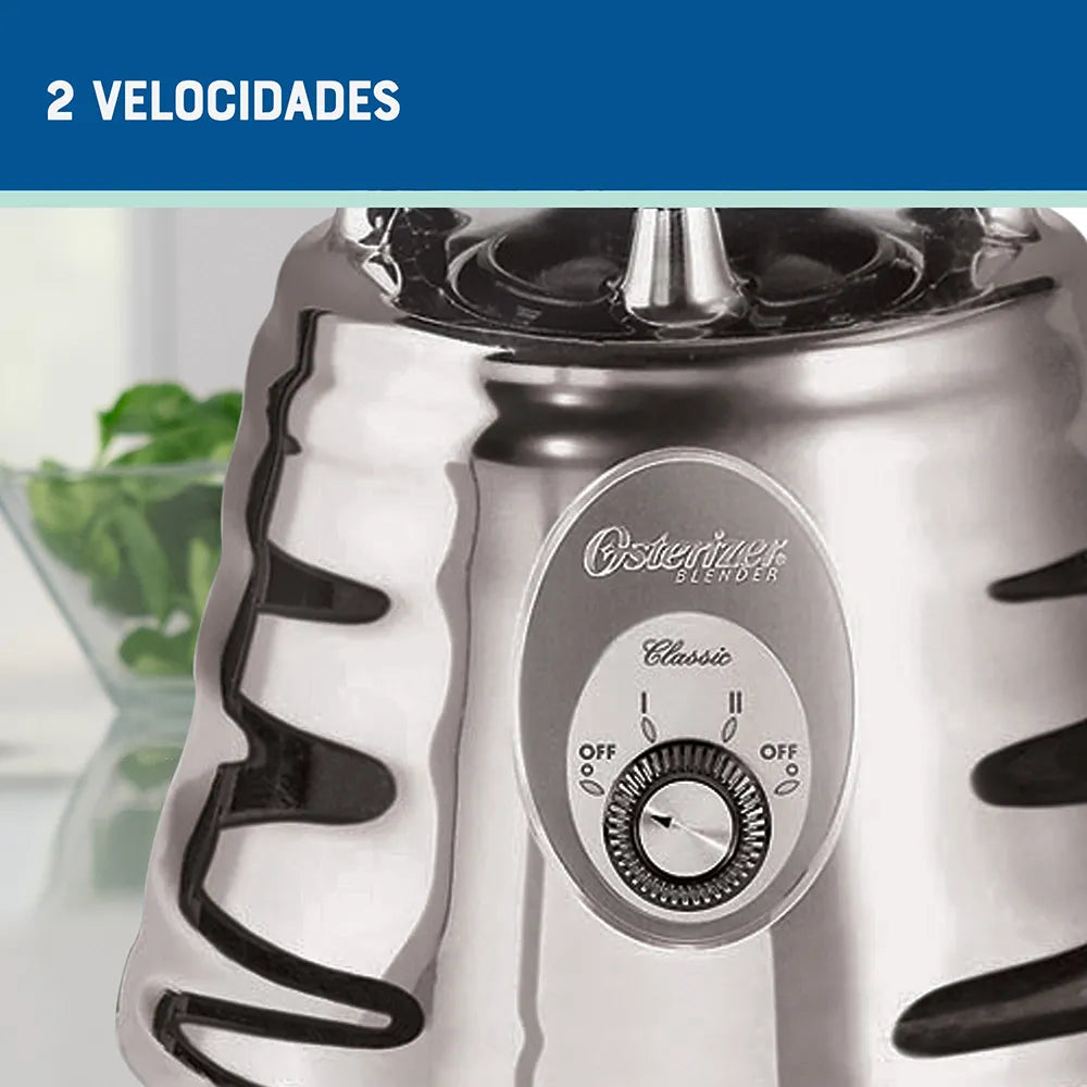 Licuadora Oster 2 Velocidades 500W Diseño Cromado Vaso De Vidrio 1.25L Cuchilla De Acero Pulveriza Hielo Productos De Cocina > Licuadoras Costa Rica