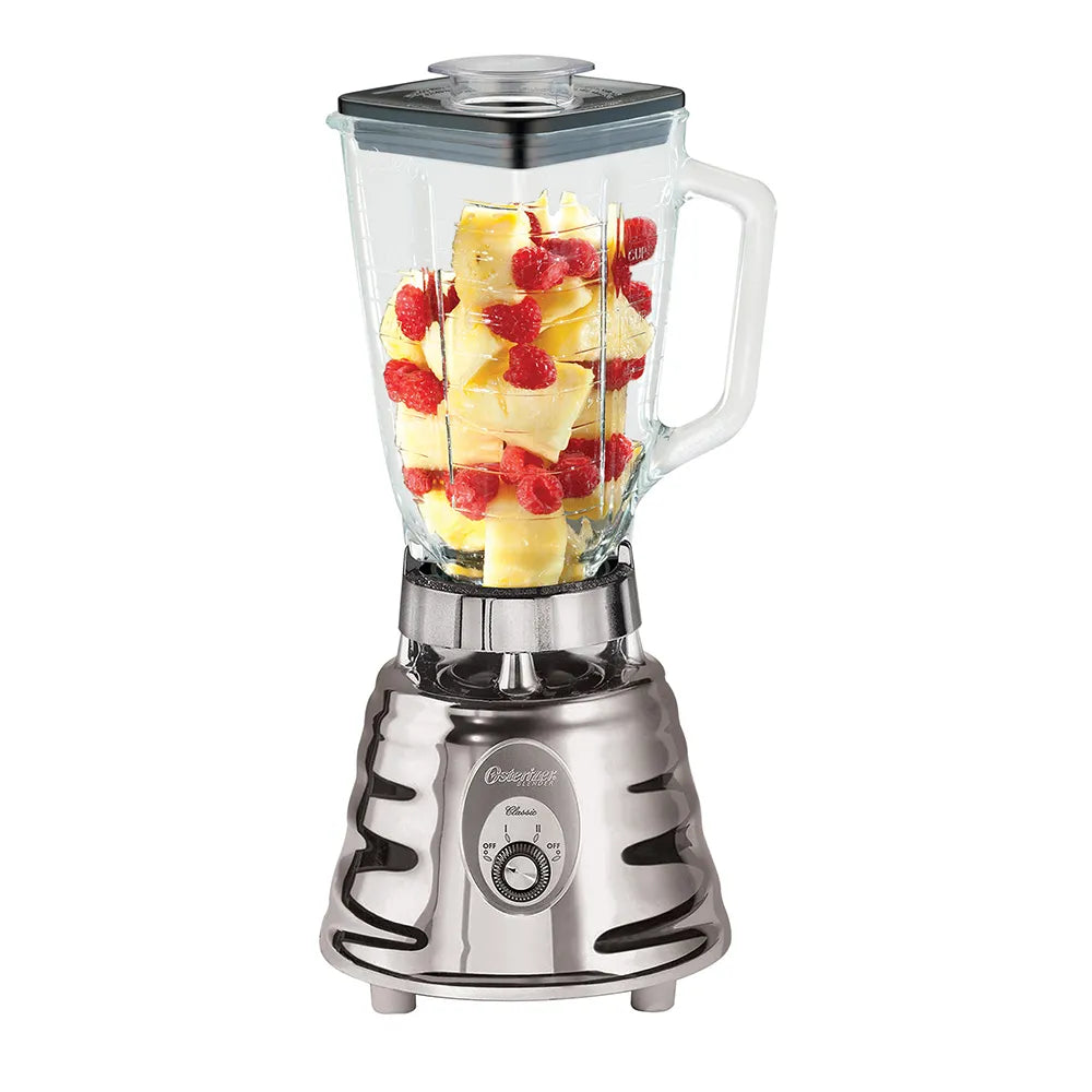 Licuadora Oster 2 Velocidades 500W Diseño Cromado Vaso De Vidrio 1.25L Cuchilla De Acero Pulveriza Hielo Productos De Cocina > Licuadoras Costa Rica
