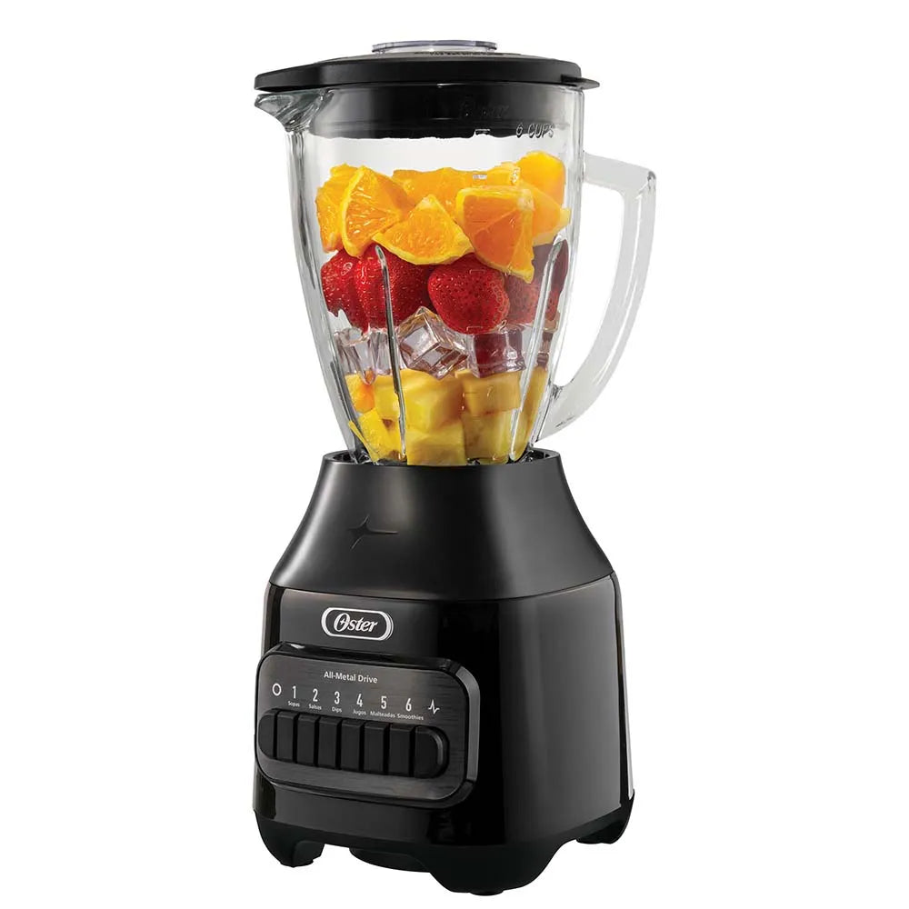 Licuadora Oster 6 Velocidades Con Motor De 800W Y Vaso De Vidrio Refractario Boroclass, Capacidad 1.5 Litros, Cuchilla De Acero Quirúrgico Y Tapa Con Cuchara Medidora De 60Ml. Productos De Cocina > Licuadoras Costa Rica