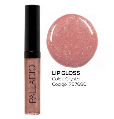 Lip Gloss Cristal Pgl52 shiny crystal pink gloss tube and swatch