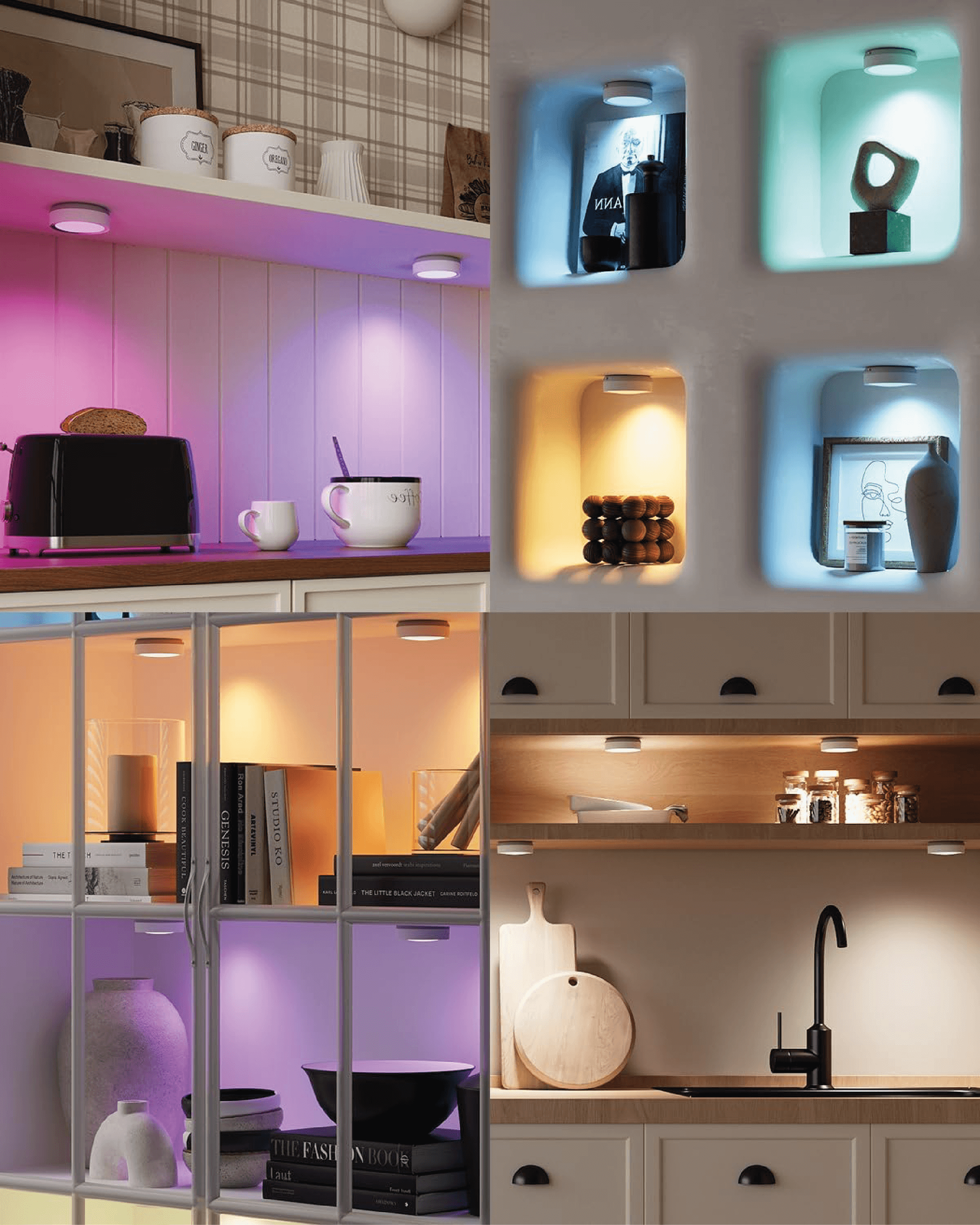 Luces de disco recargables con control remoto, RGB, batería de 2400mAh, luces LED adhesivas, iluminación magnética de gabinete Costa Rica