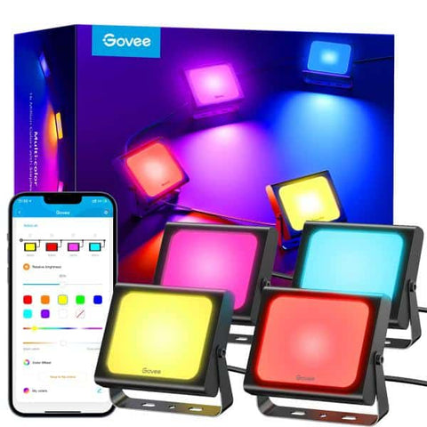 Luces Govee Rgbic Flood Lights Outdoor (4 Pcs) H7060 H7060112-Of-La Bombillos Inteligentes Costa Rica