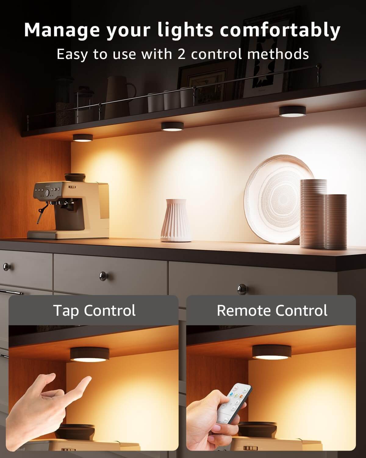 Luces LED de disco recargables por USB con control remoto, 2400 mAh, funciona con pilas, luces magnéticas Luces Led Costa Rica