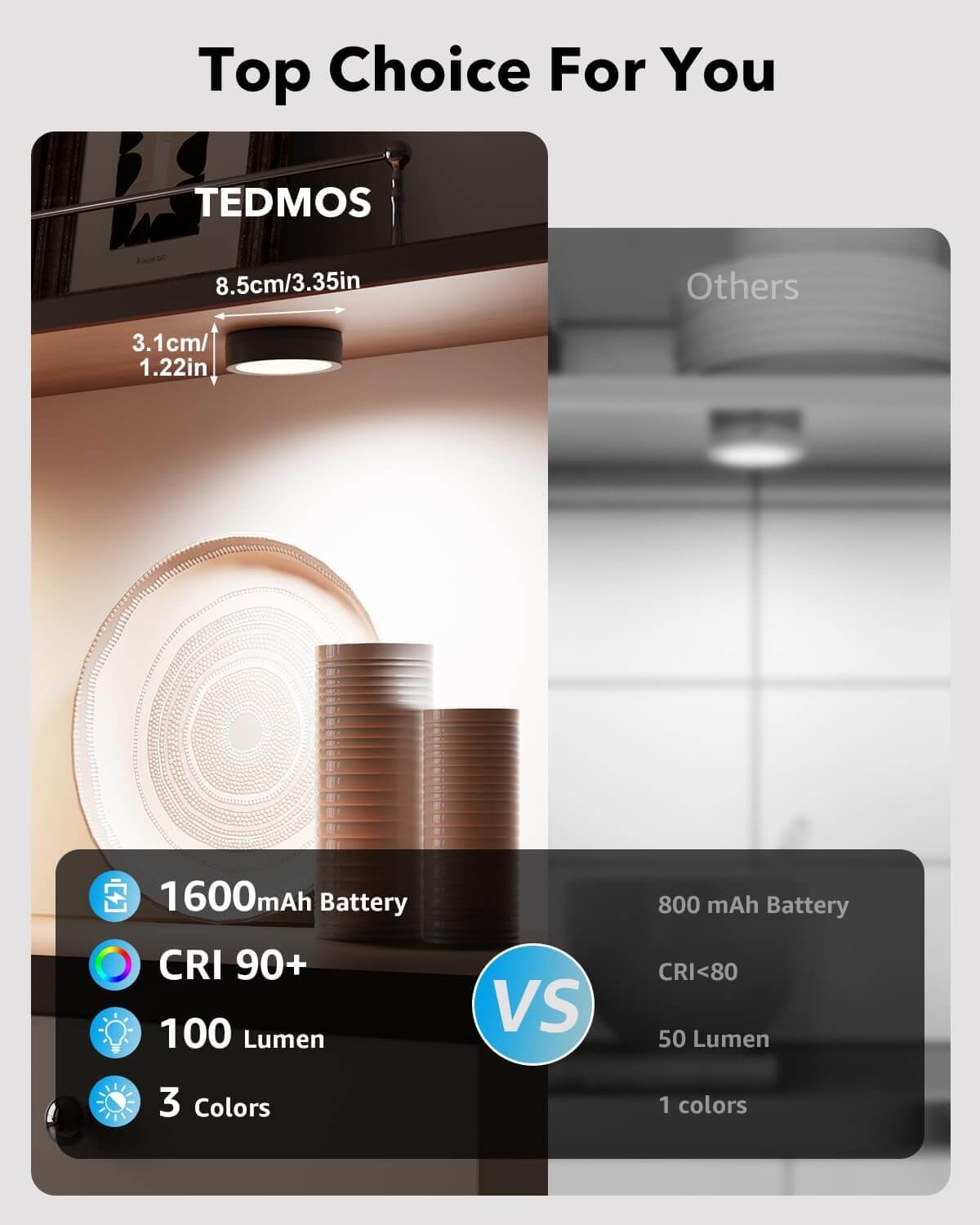 Luces LED de disco recargables por USB con control remoto, 2400 mAh, funciona con pilas, luces magnéticas Luces Led Costa Rica