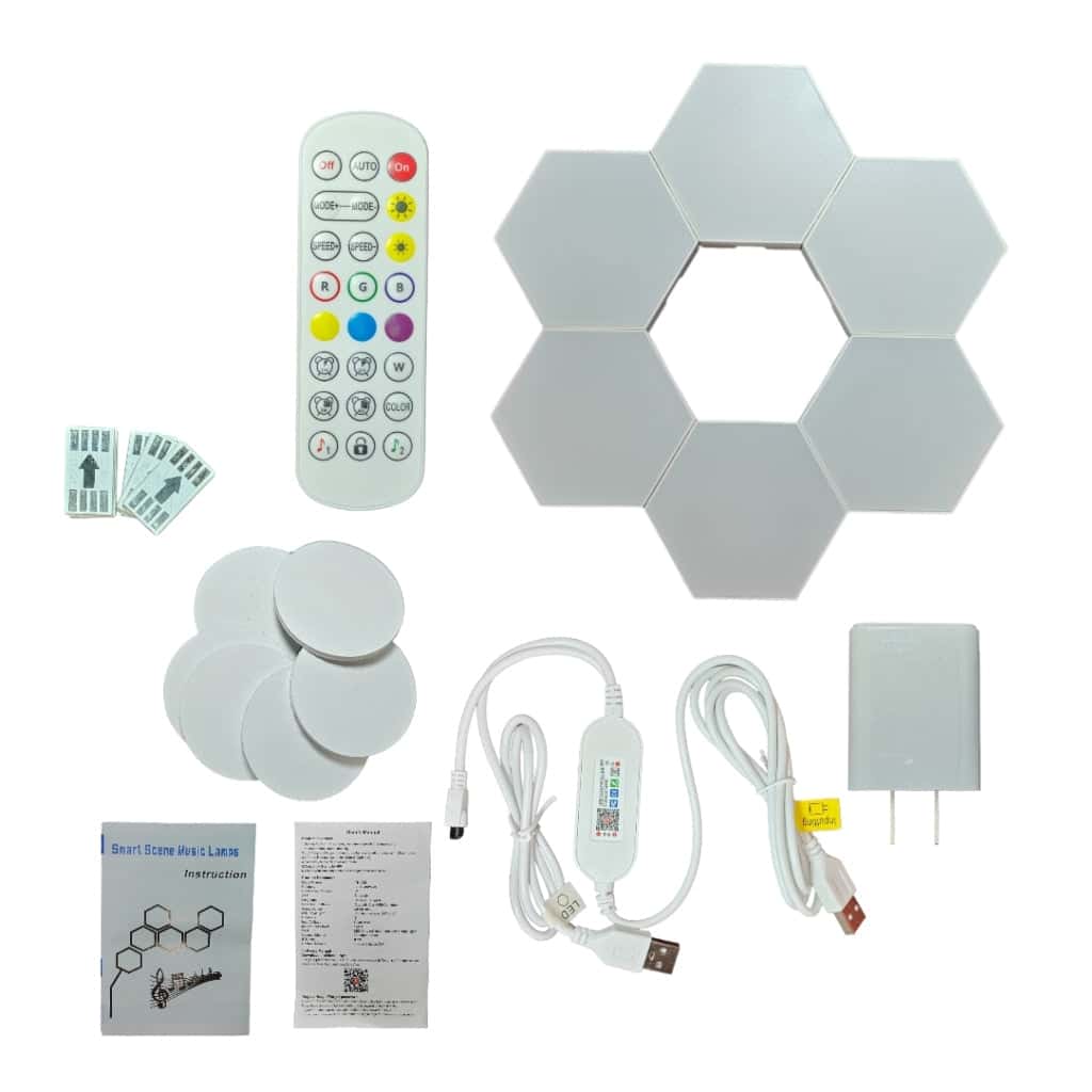 Luminaria Hexagonal Led 30W Wifi Rgb 6Pcs 85- 240V Bombillos Inteligentes Costa Rica