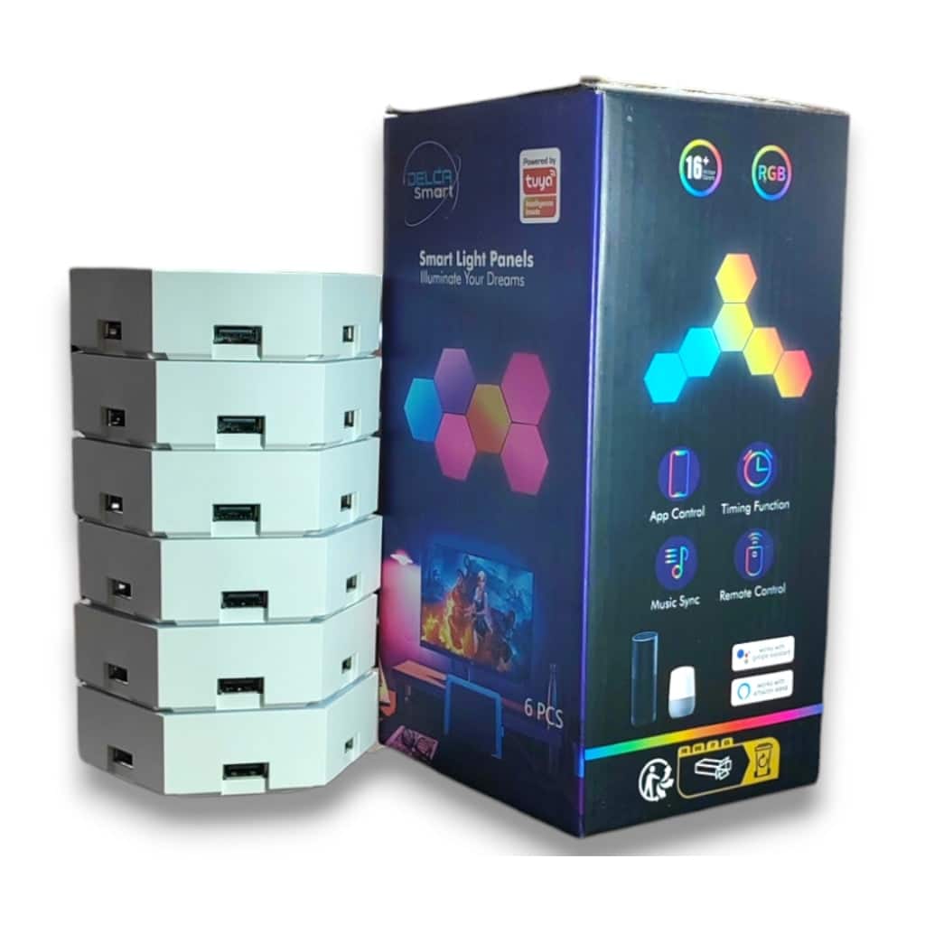 Luminaria Hexagonal Led 30W Wifi Rgb 6Pcs 85- 240V Bombillos Inteligentes Costa Rica
