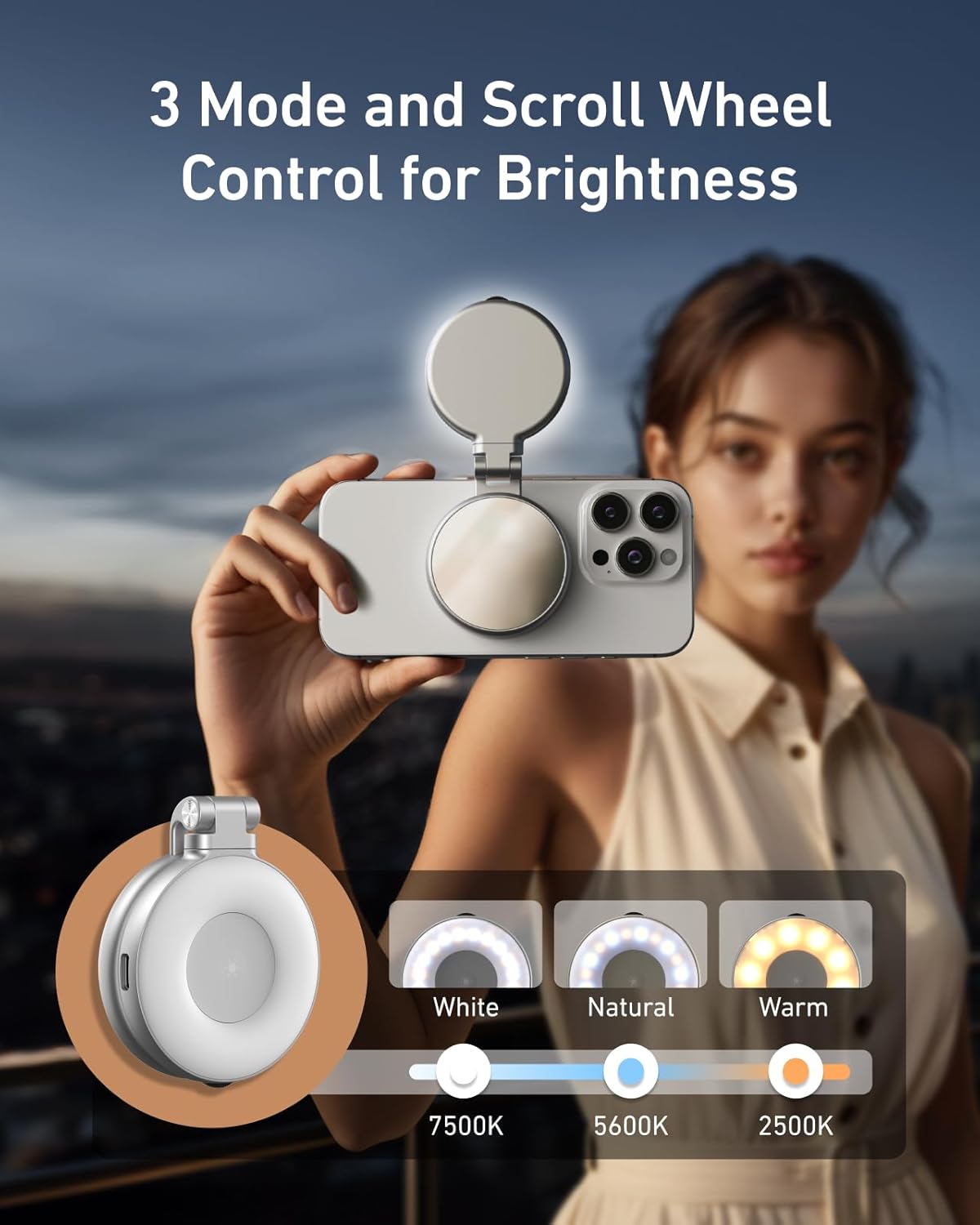 Luz magnética para selfies, luz de teléfono compatible con iPhone Magsafe Telesin C03 Gatgets Y Otros Productos Costa Rica