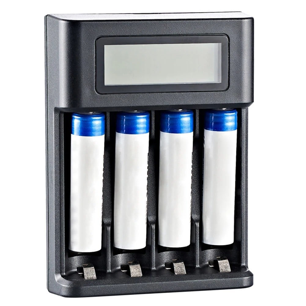Cargador De Batería Universal Con Pantalla Lcd, 4 Ranuras, Ranura Independiente, Para Batería Recargable Ni-Mh /Ni-Cd, Aa, Aaa, 1,2 V