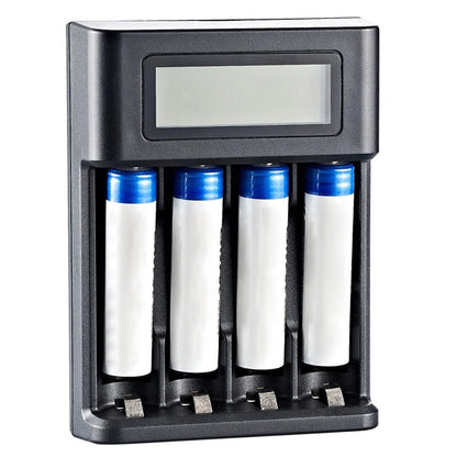 Cargador De Batería Universal Con Pantalla Lcd, 4 Ranuras, Ranura Independiente, Para Batería Recargable Ni-Mh /Ni-Cd, Aa, Aaa, 1,2 V