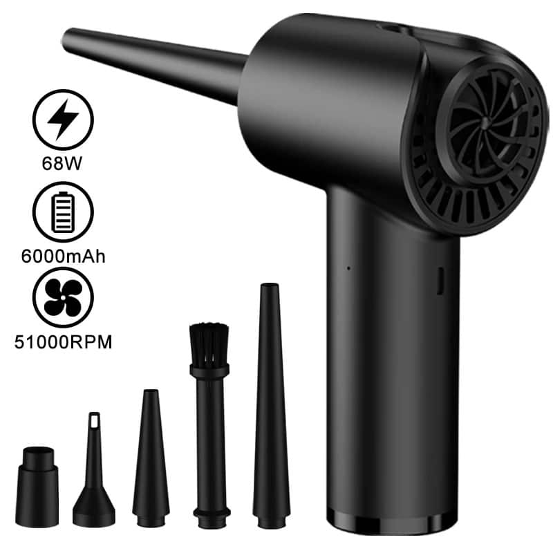Soplador De Aire Comprimido Inalámbrico, De 51000 Rpm Para Teclado De Ordenador, Pc, Limpieza De Coche, Desempañador Eléctrico Portátil