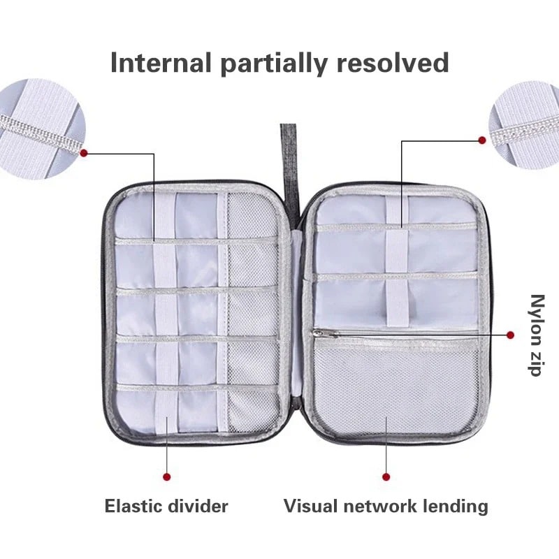 Bolso Organizador De Cables, Audífonos, Lapiceros Y Mucho Mas