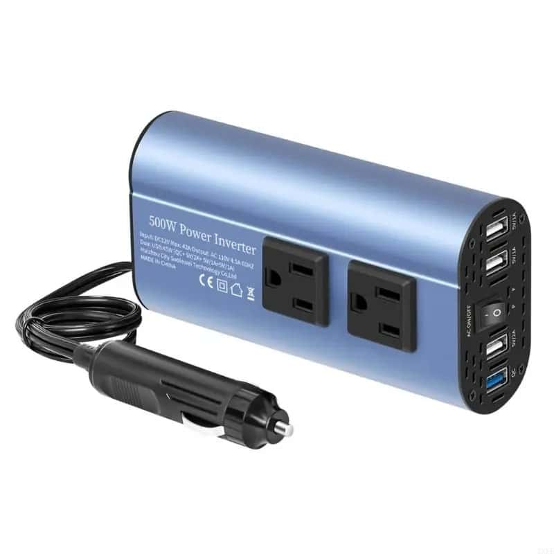 Convertidor Voltaje Automóvil 300W/500W
  300W/500W Equipado Con Enchufes Dobles Y 4 Puertos Usb