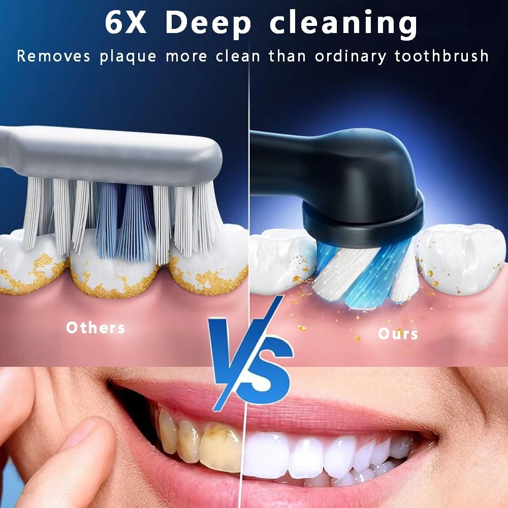 Cepillo de dientes eléctrico recargable con 8 cabezales Deep Clean