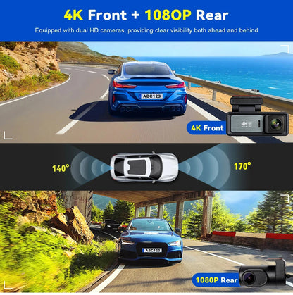 Camara para carro 4K Ultra HD dual camara con pantalla moderna y ultra calidad