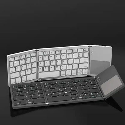 Teclado Inalámbrico Plegable Con Bluetooth Y Panel Táctil Para Teléfono Celular, iPhone, Tablet O Computadora