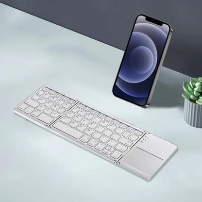 Teclado Inalámbrico Plegable Con Bluetooth Y Panel Táctil Para Teléfono Celular, iPhone, Tablet O Computadora