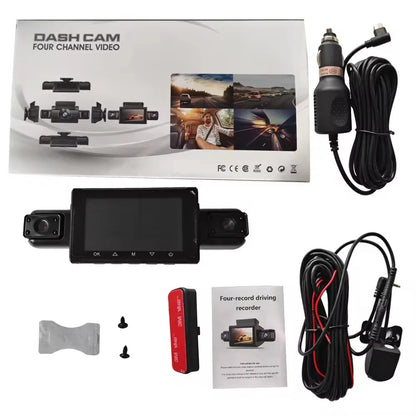 Cámara de carro 4 canales 360 grados con visión nocturna dash cam antes accidentes de tránsito